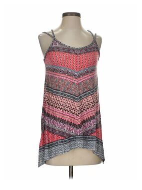 Maurices Coral Pink Patterned Strappy Tank Top